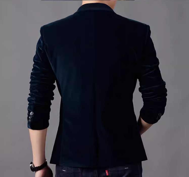 Blazer Oxford Edge masculino slim fit em algodão, com bolsos contrastantes e botão único. Perfeito para looks smart-casual nas meia estações.