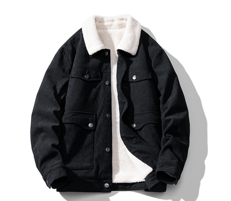 Jaqueta Yukon Fleece masculina com gola em pele sintética e forro flanelado, perfeita para looks de inverno, garante estilo e aquecimento.
