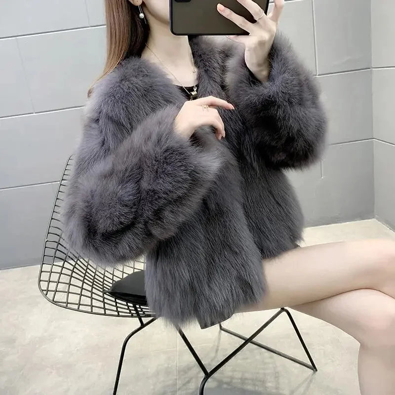 Casaco Feminino Luxo Pele Sintética Opulence