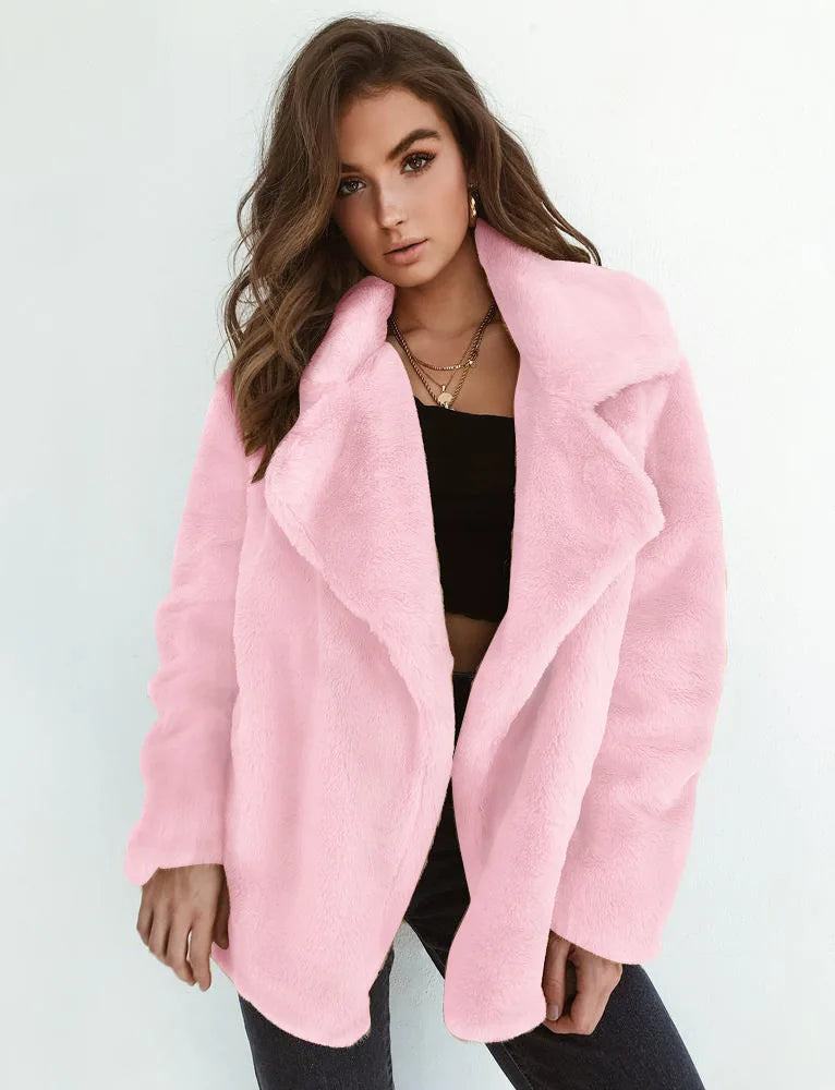 Casaco Teddy de Lapela Chic